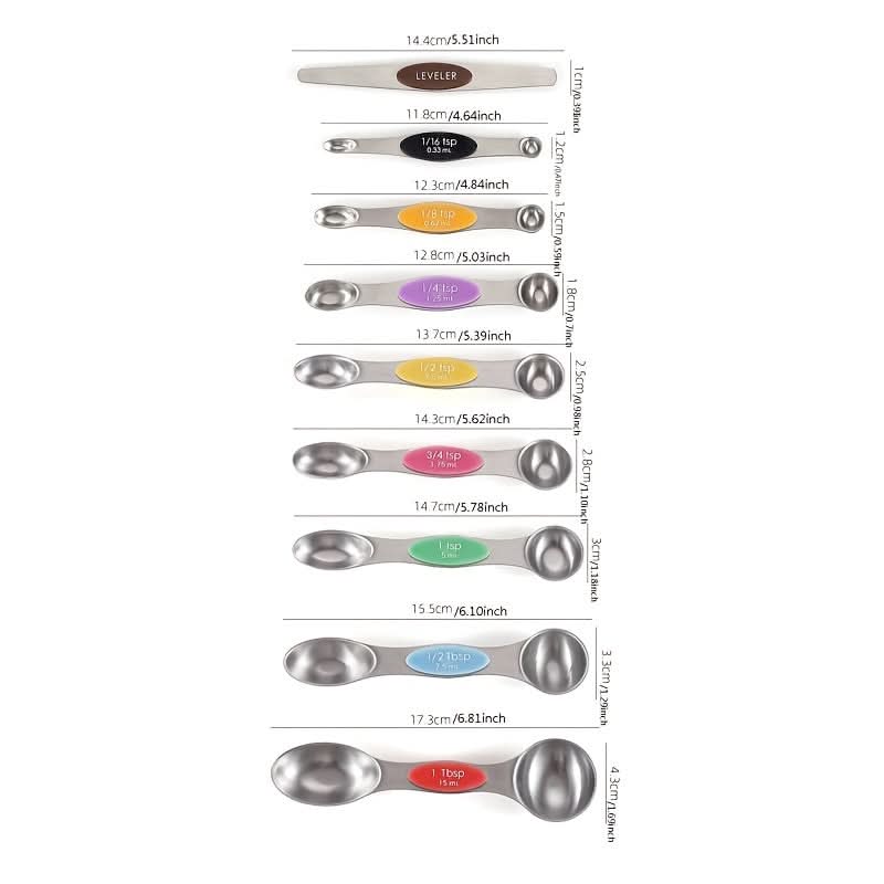 Set of Magnetic Measuring Spoons in Stainless Steel | ribuella