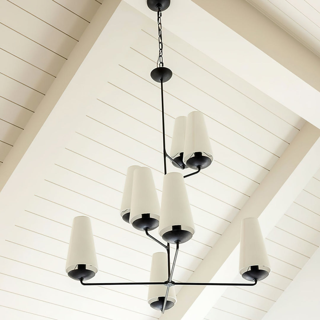 Fontaine Vertical Chandelier Tall Tiered Suspension Ceiling Light