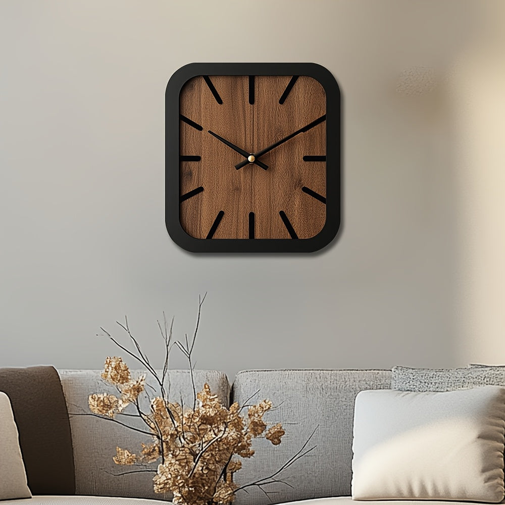 TimberCraft - Artisan Square Wooden Clock with Battery Operation | ribuella