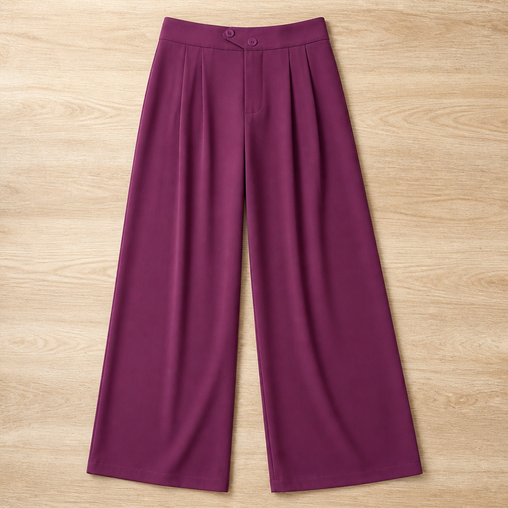 VelaCurve – High-Waist Wide-Leg Plus Size Pants with Wrinkle-Free Stretch | ribuella