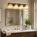 Modern Wall Sconce Lighting Hardwired Metal Crystal Shade 4-Light Design for Elegant Home Decor | ribuella