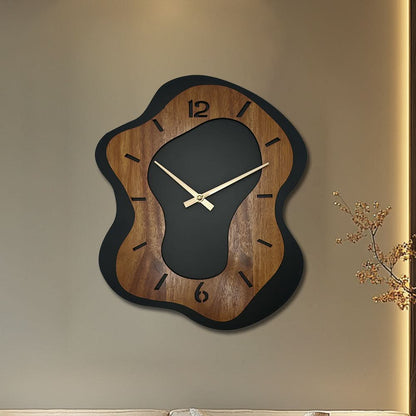 Unique Wooden Wall Clock with Irregular Design and Battery Operated | ribuella