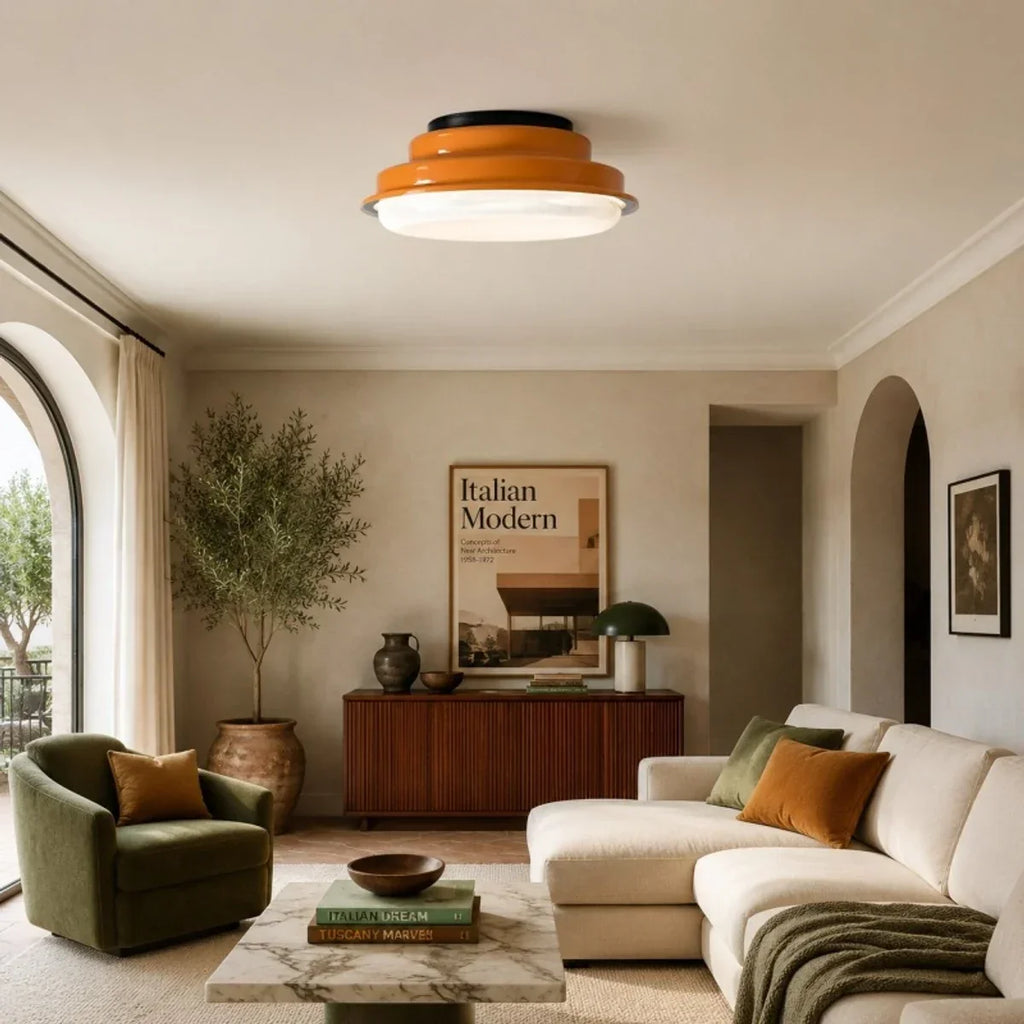 Retro Flush Mount Ceiling Light - Full Spectrum Ra 97 Color Accuracy