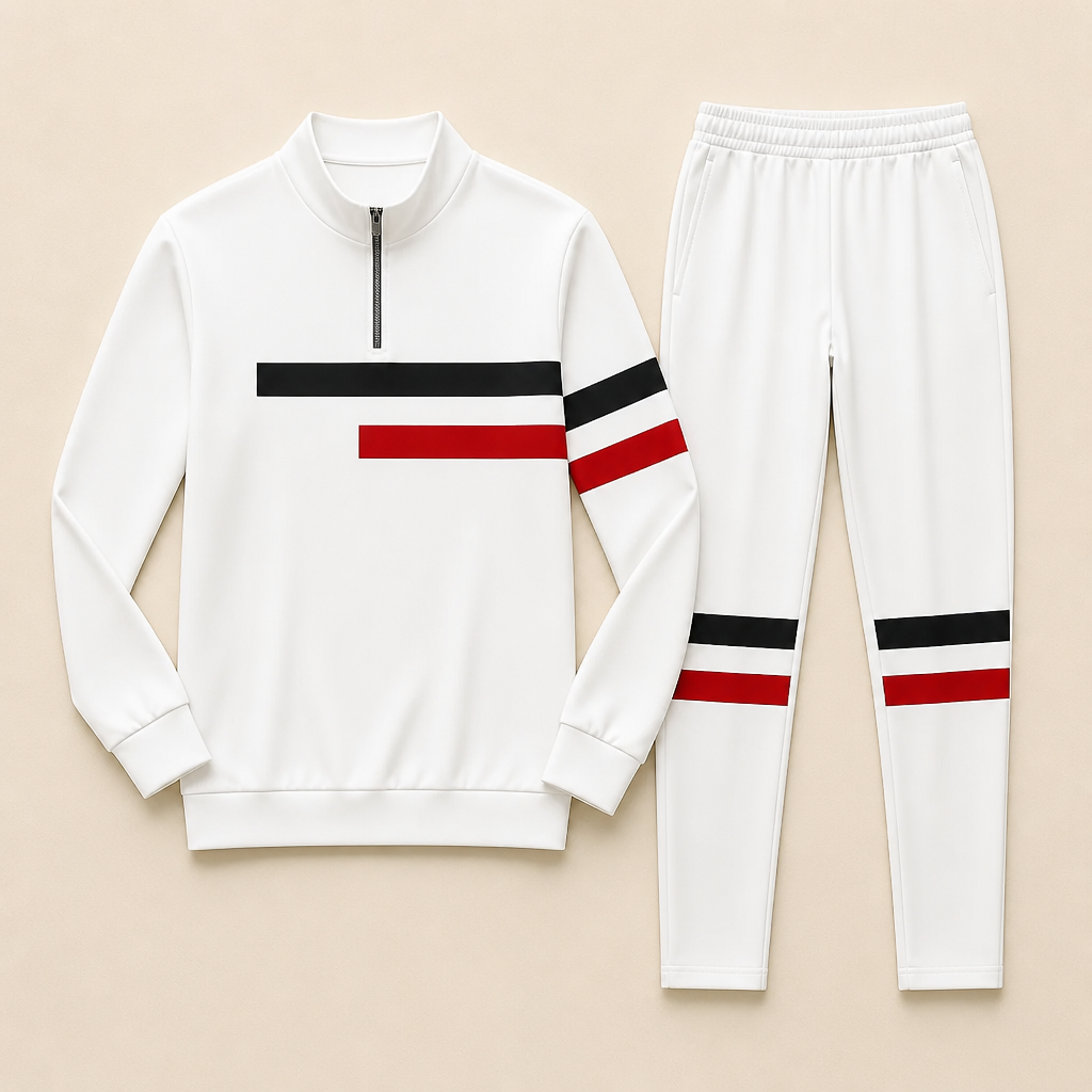 RevitaFit – Striking Color-Block Two-Piece Set with Half-Zip Mock Neck | ribuella