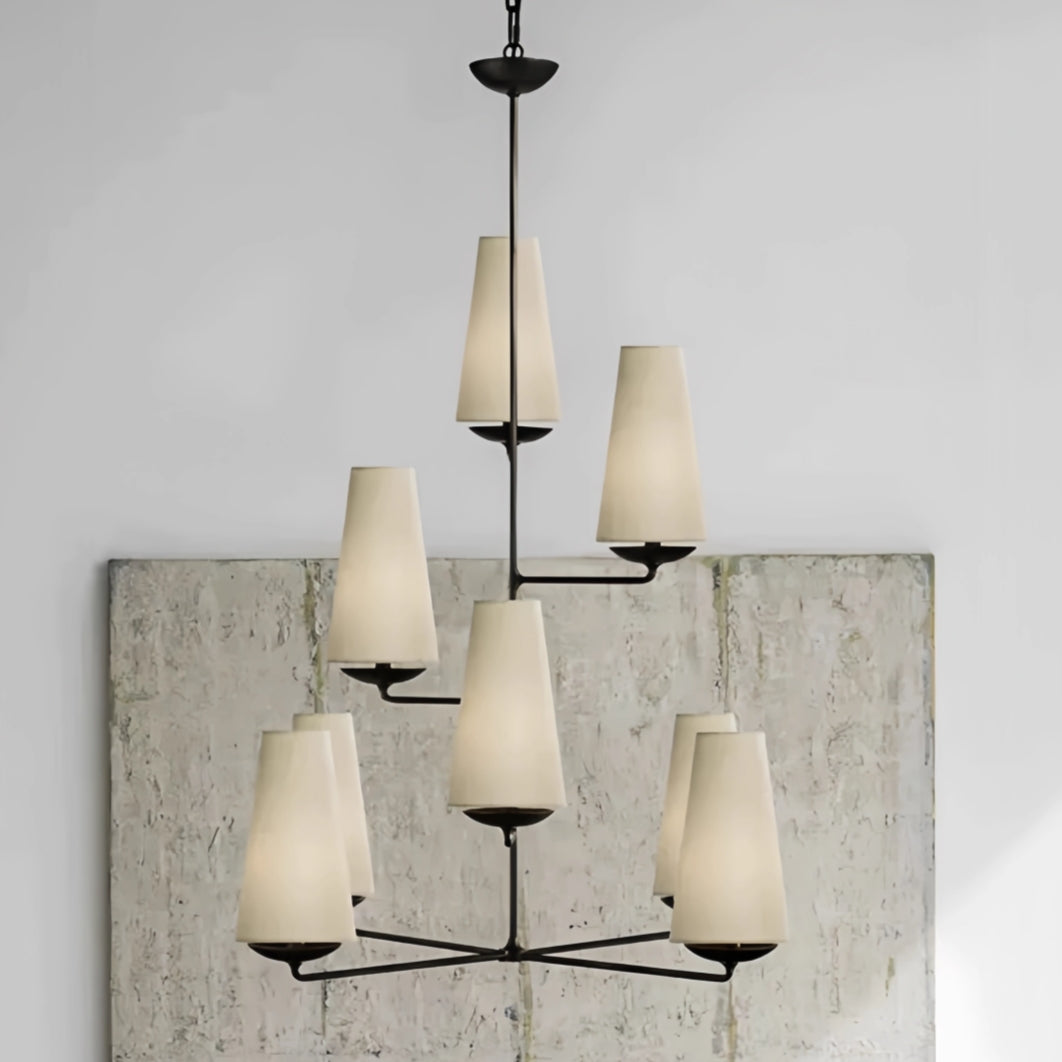 Fontaine Vertical Chandelier Tall Tiered Suspension Ceiling Light