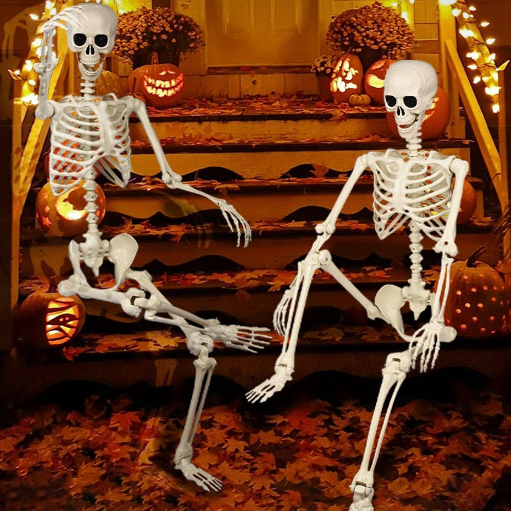 Stojąca scenografia w postaci ruchomego szkieletu na Halloween, wysokość 5.5 ft