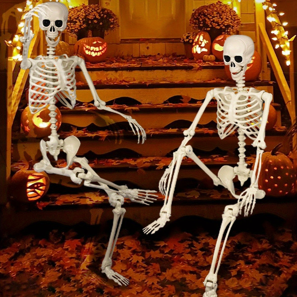 Stojąca scenografia w postaci ruchomego szkieletu na Halloween, wysokość 5.5 ft