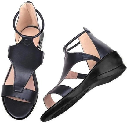 Strappy Wedge Sandals with Comfortable Footbed | ribuella