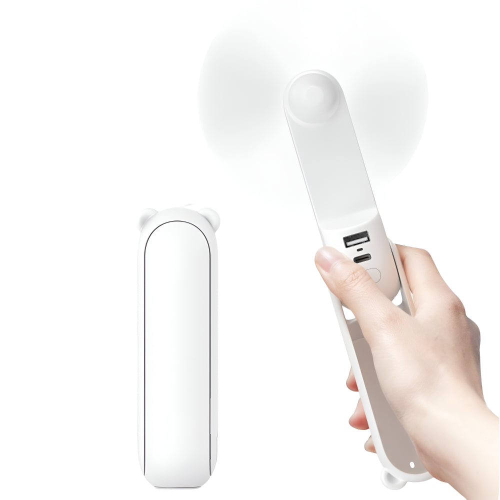 Kompakt handhållen fläkt med USB-uppladdning, hopfällbar fickdesign