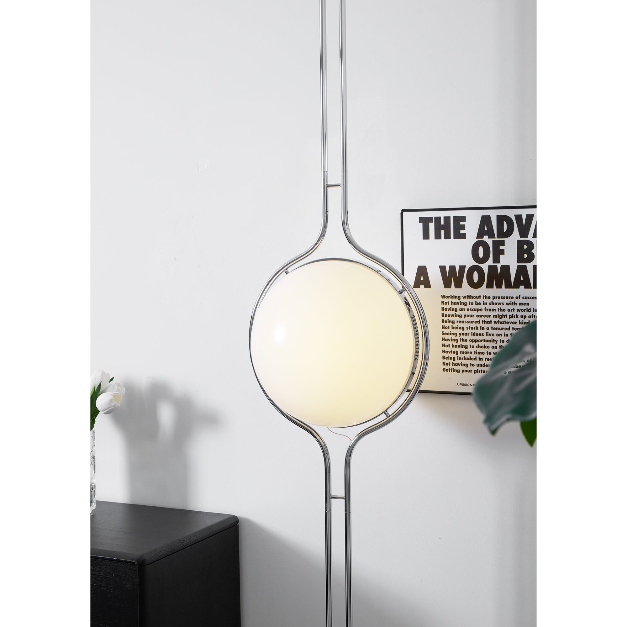 Garrault-Delord Dual Position Lamp, Ceiling Or Floor Stand, Contemporary Frame