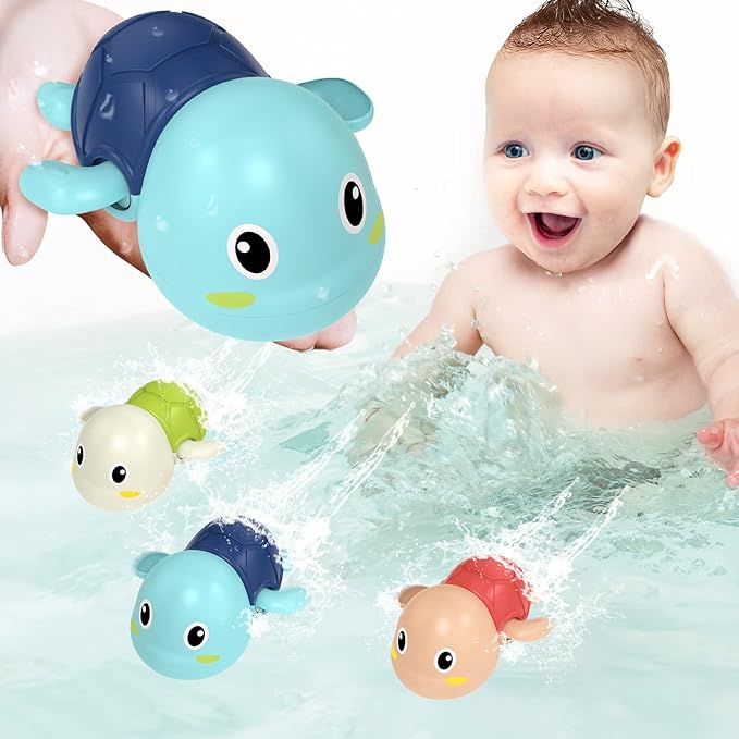 Conjunto de 6 brinquedos de banho – tartarugas nadadoras de corda | ribuella