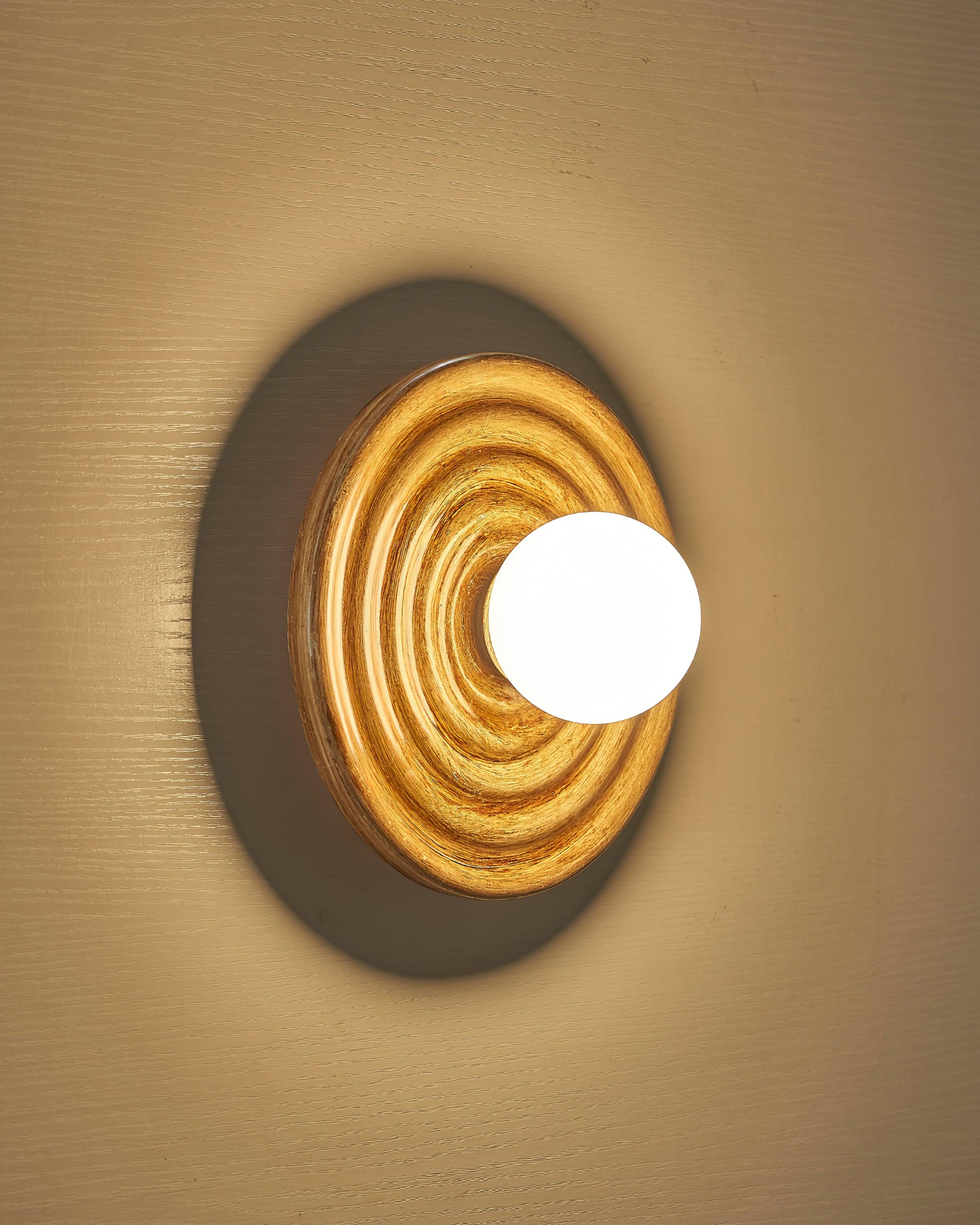 Francie Ceiling Light, Circular Disc Shape, Wabi Sabi Details, Warm Ambient Glow