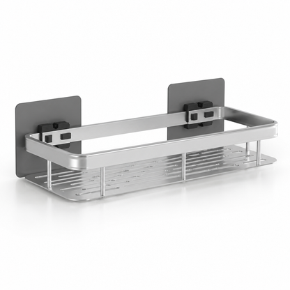 Self-Adhesive Drill-Free Stainless Steel Bathroom Wall Shelf (Holds 11 lb) | ribuella