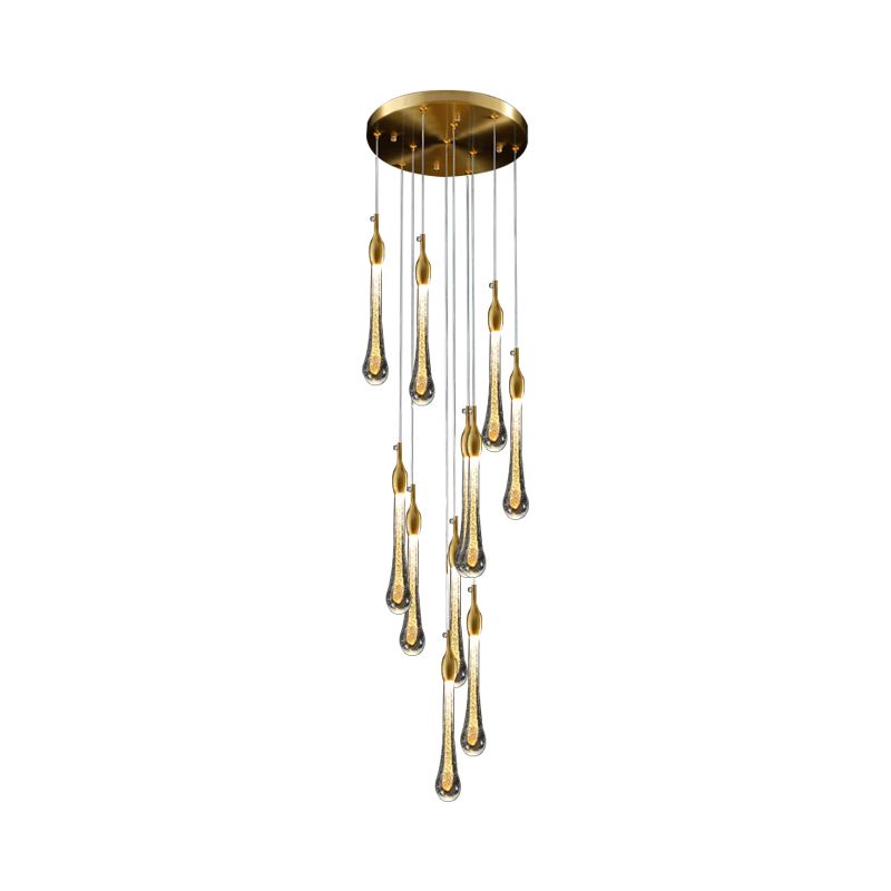 Valentina Modern Gold Teardrop Crystal Chandelier Light