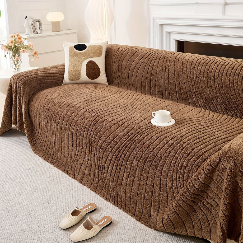 Plaid réversible en peluche pour canapé, utilisable toute l’année | ribuella