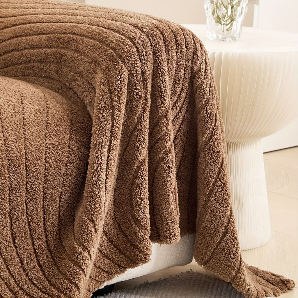 Plaid réversible en peluche pour canapé, utilisable toute l’année | ribuella