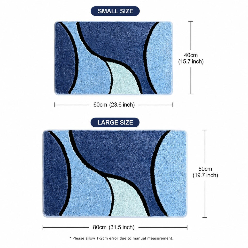 Modern Plush Bathroom Mat Non-Slip Microfiber Quick-Drying Absorbent Shower Rug for Safety | ribuella
