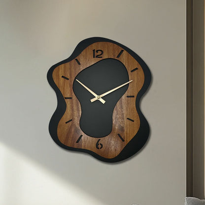 Unique Wooden Wall Clock with Irregular Design and Battery Operated | ribuella