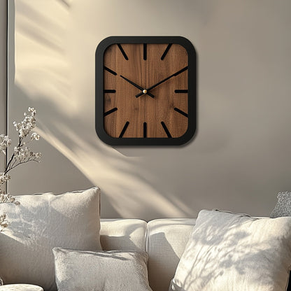 TimberCraft - Artisan Square Wooden Clock with Battery Operation | ribuella
