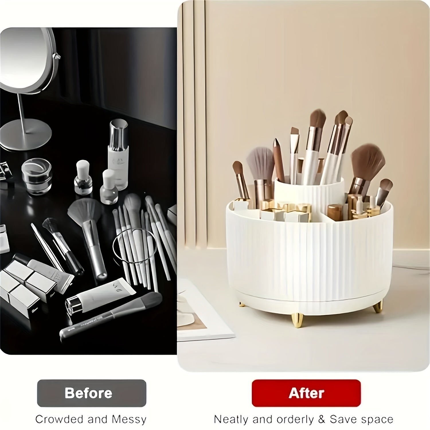 RevolveStyle - 360° Rotating Makeup Organizer with 5 Compartments | ribuella