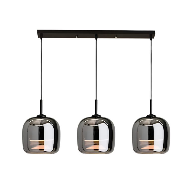 Justerbar nordisk pendellampe med mørk glasskærm til loftmontering