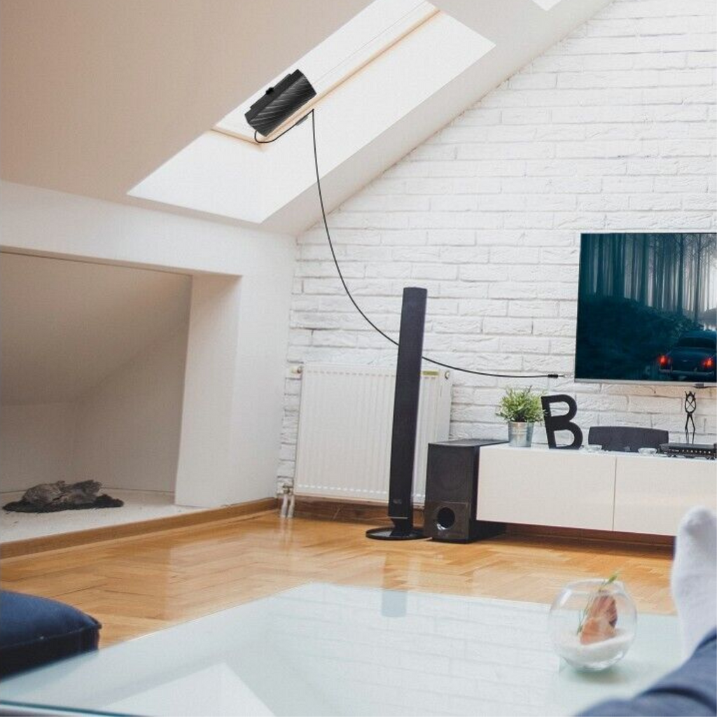 Antenne TV numérique intérieure amplifiée, longue portée, compatible HD et 4K