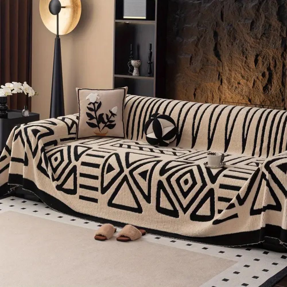 Maze Design Couch Cover — Washable And Durable Slipcover
