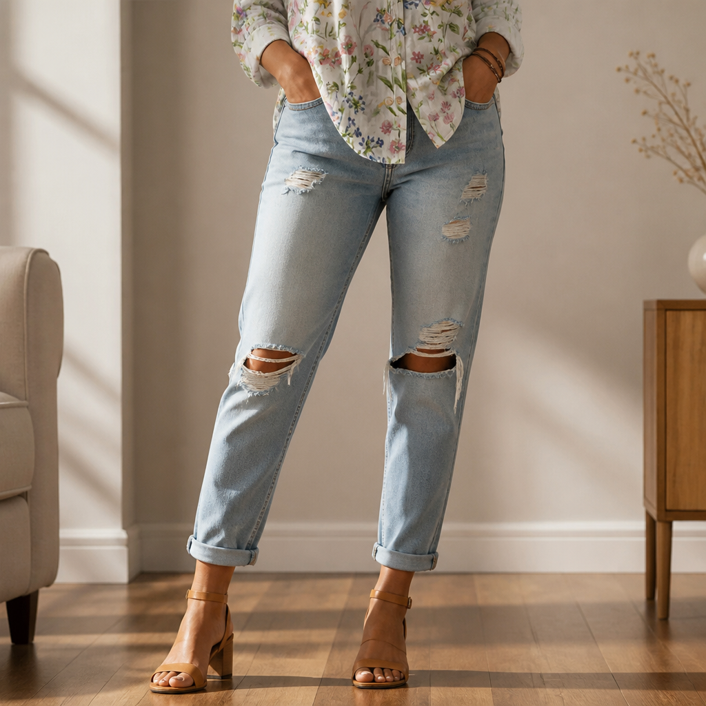 SerenLuxe – Breezy Cotton-Linen Floral Shirt with V-Neck | ribuella