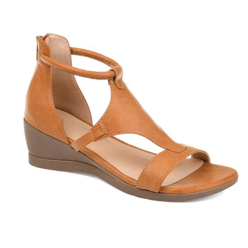 Strappy Wedge Sandals with Comfortable Footbed | ribuella