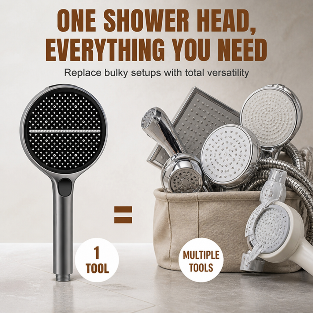 TempestaPure High-Pressure Handheld Shower Head | Ignite Your Senses with a Powerfully Revitalizing Shower Every Time | ribuella