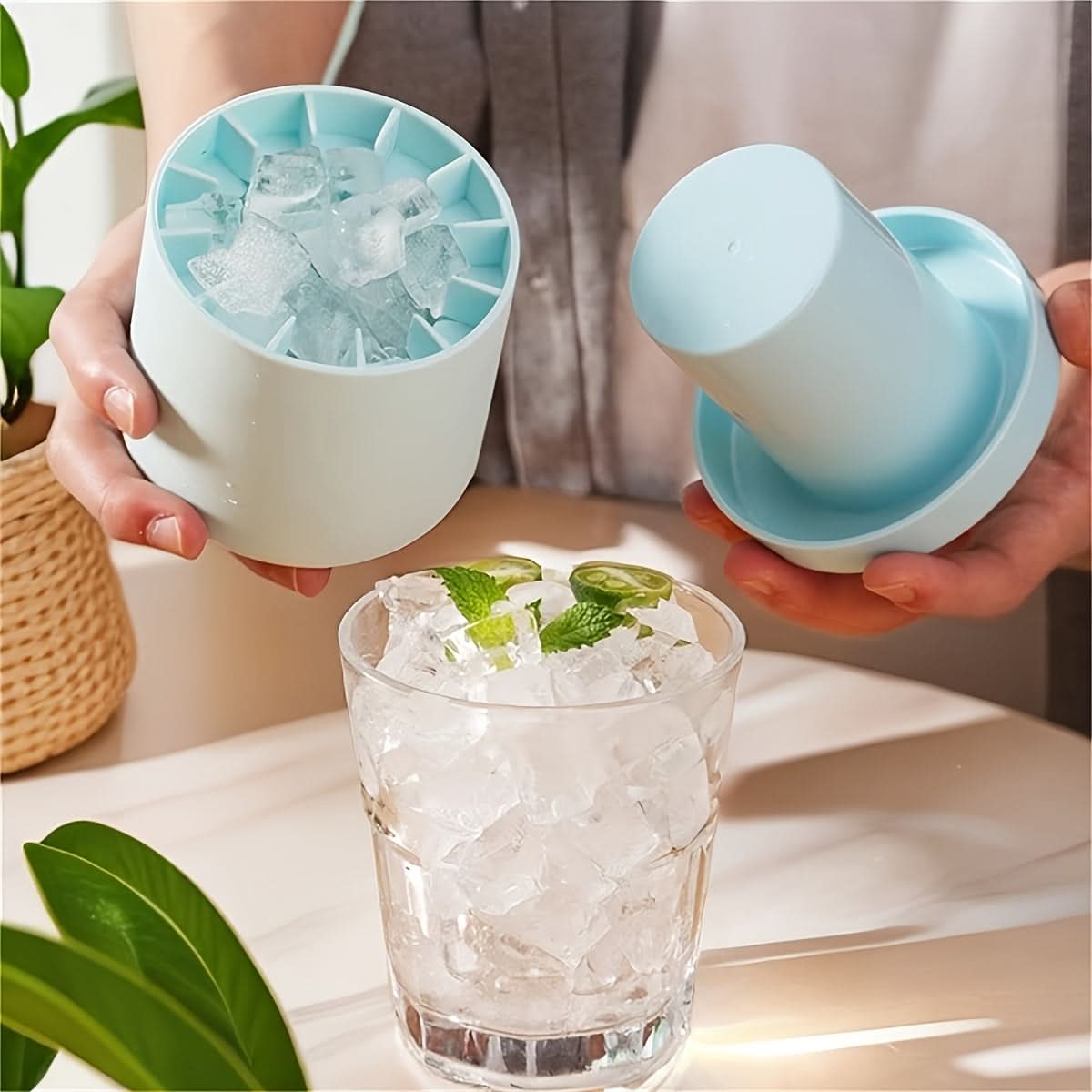 Balde de silicone para fazer cubos de gelo, para congelar facilmente | ribuella