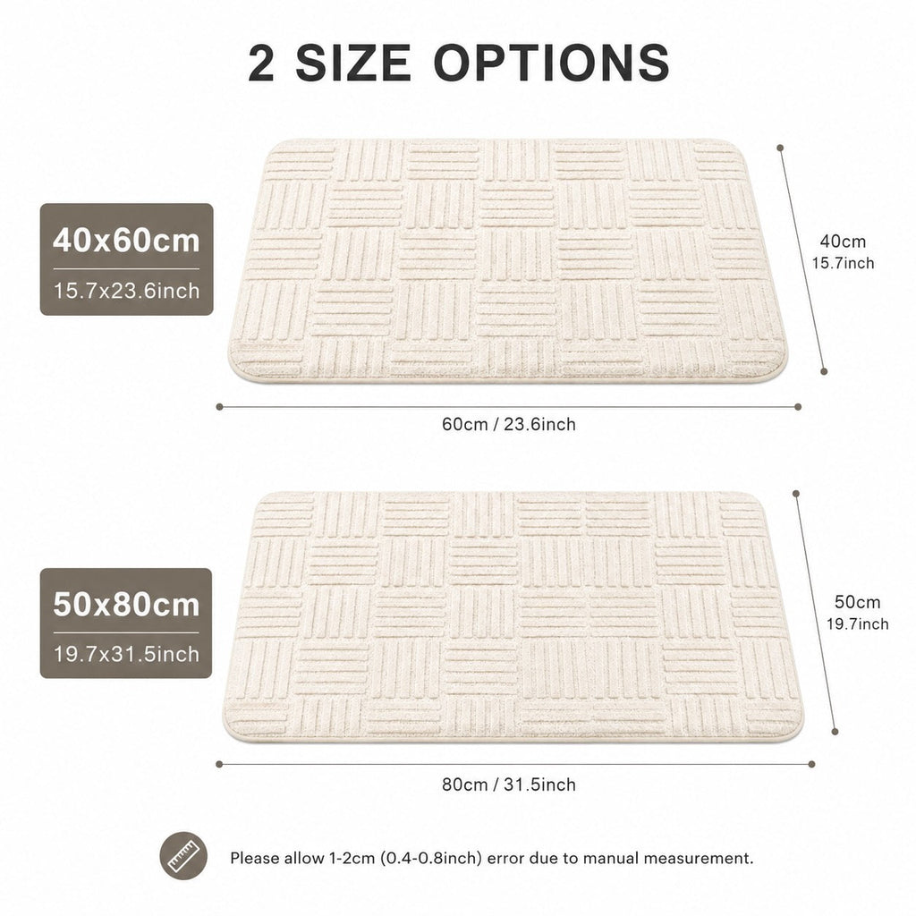 Modern Non-Slip Bath Mat Thick Microfibre Water-Resistant Bathroom Rug for Enhanced Safety | ribuella