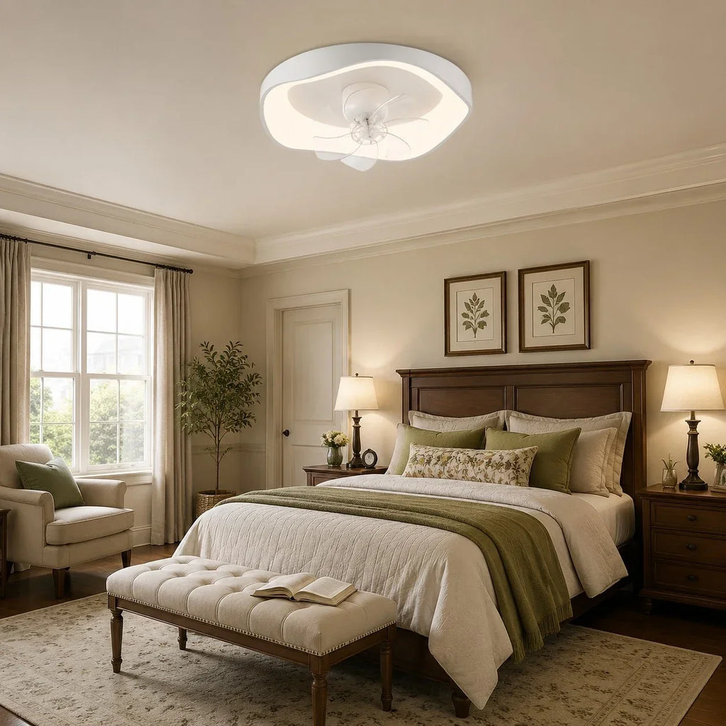 Full Spectrum Eye-Care Ceiling Fan Light — Compact Low Profile Design