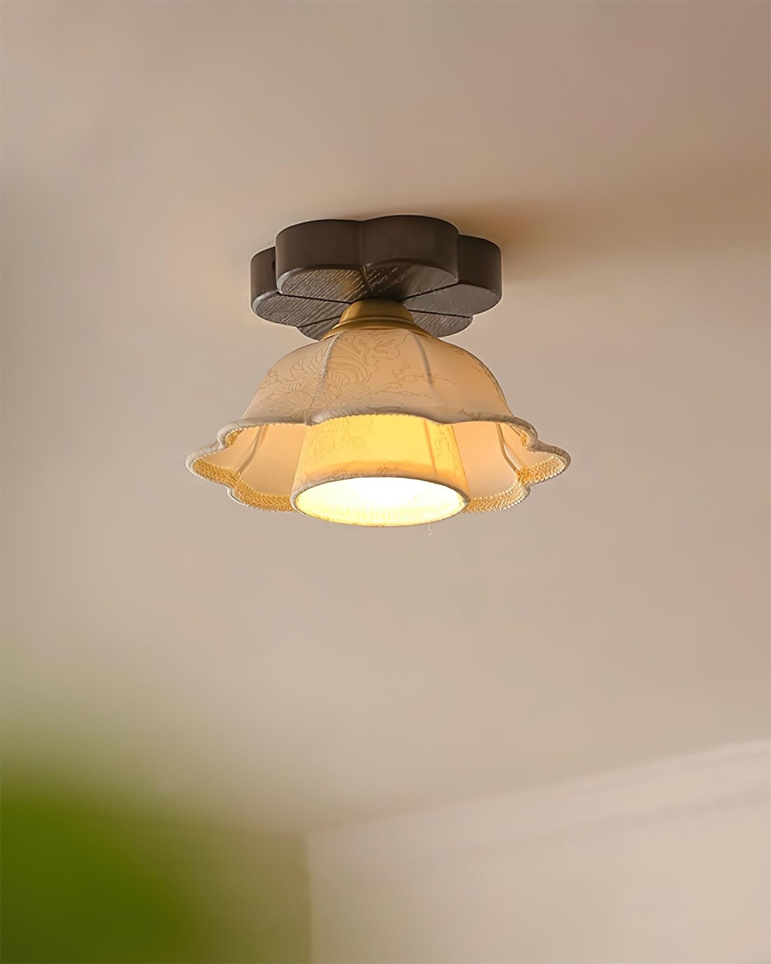 Garcia Flower Ceiling Light, Scalloped Floral Design, Soft Ambient Glow