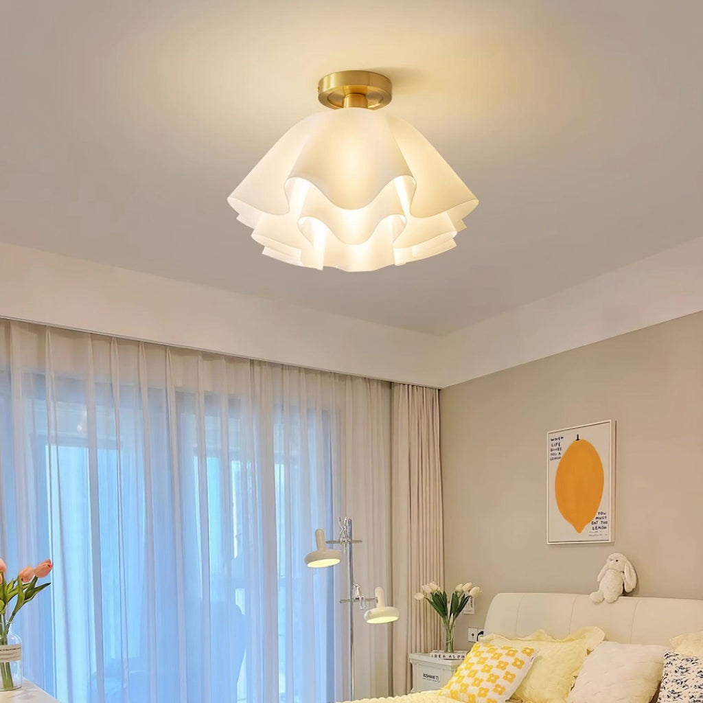 Gailon Contemporary Pleated Drum Ceiling Light Fixture