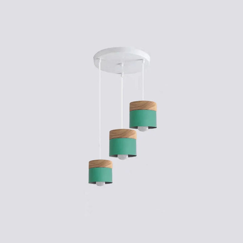 Valentina Modern Can Shape Metal/Wood Pendant Light - Neutralighting