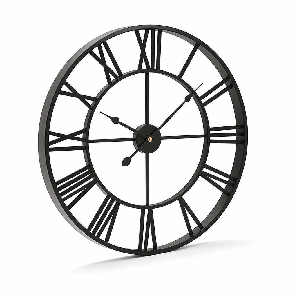 Silent Metal & Acrylic Roman Numeral Wall Clock (40cm) | ribuella