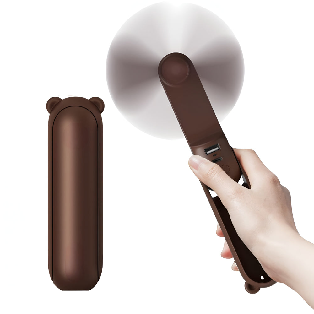 Kompakt handhållen fläkt med USB-uppladdning, hopfällbar fickdesign