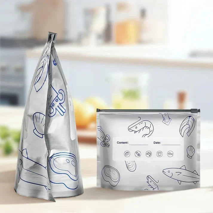 Set of 20 Reusable Aluminum Zip Closure Bags – Resealable Up to 200 Uses | ribuella