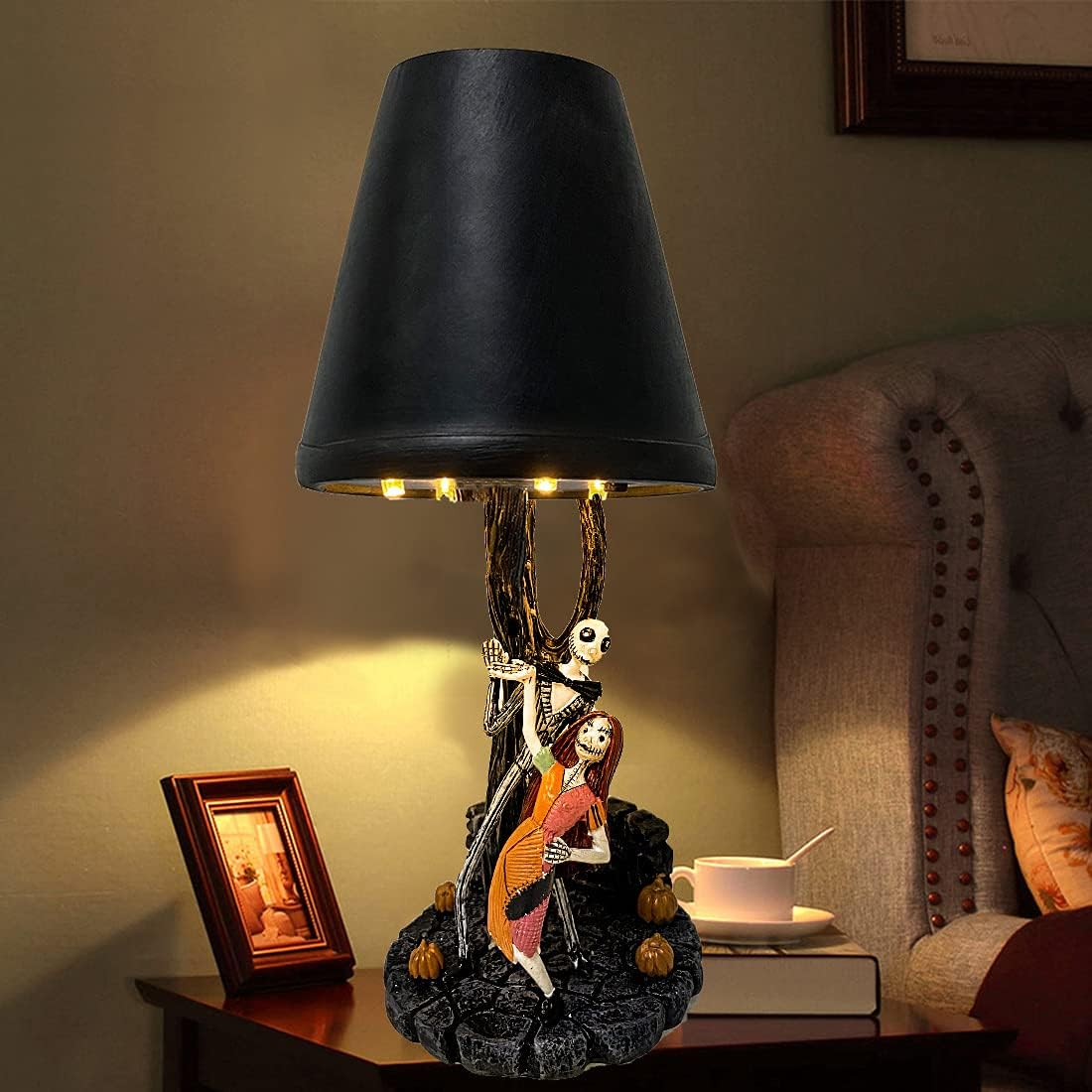Nyra Skeleton LED Table Lamp, Minimalist Halloween Accent