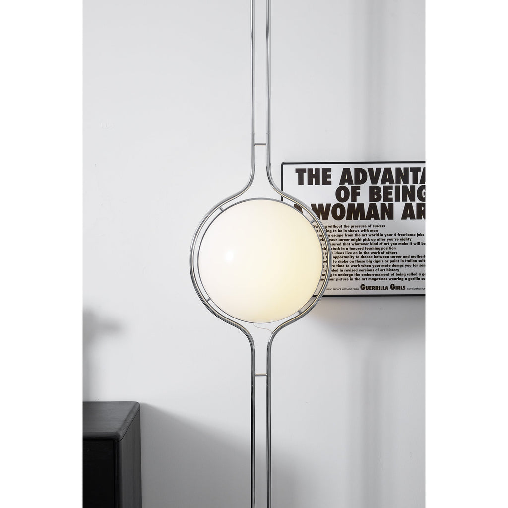 Garrault-Delord Dual Position Lamp, Ceiling Or Floor Stand, Contemporary Frame