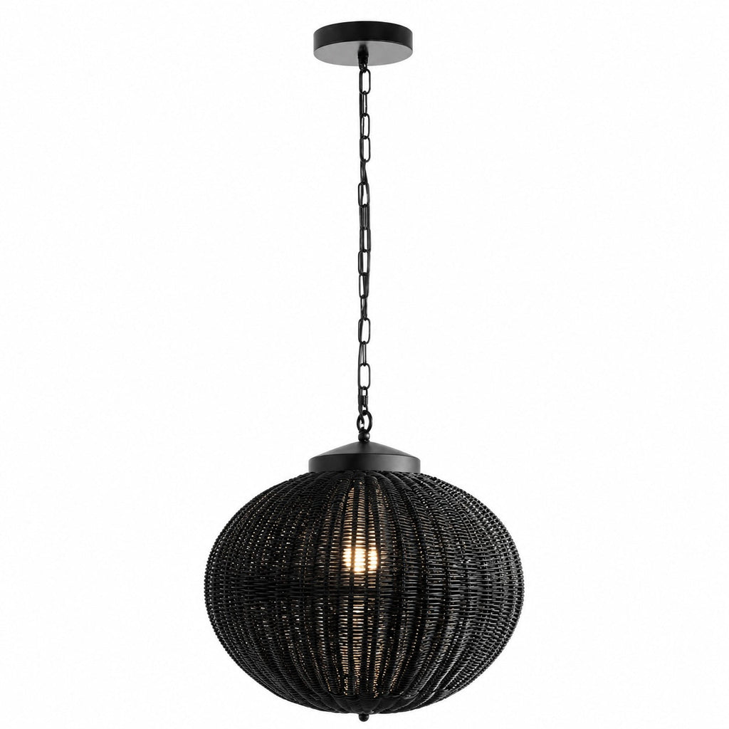 Waterproof Retro Pendant Light Adjustable Hanging Rattan Outdoor LED Warm White 4W | ribuella