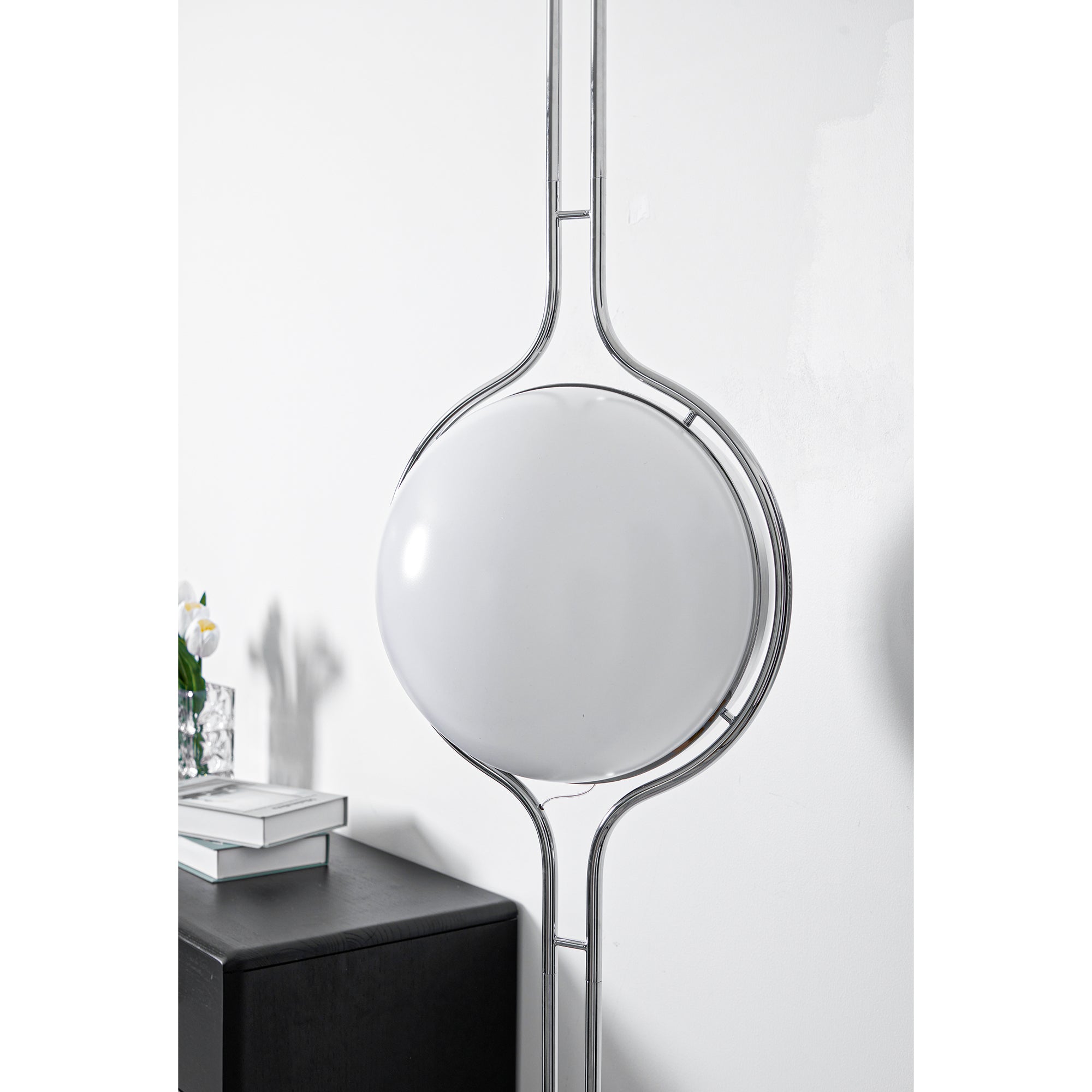 Garrault-Delord Dual Position Lamp, Ceiling Or Floor Stand, Contemporary Frame