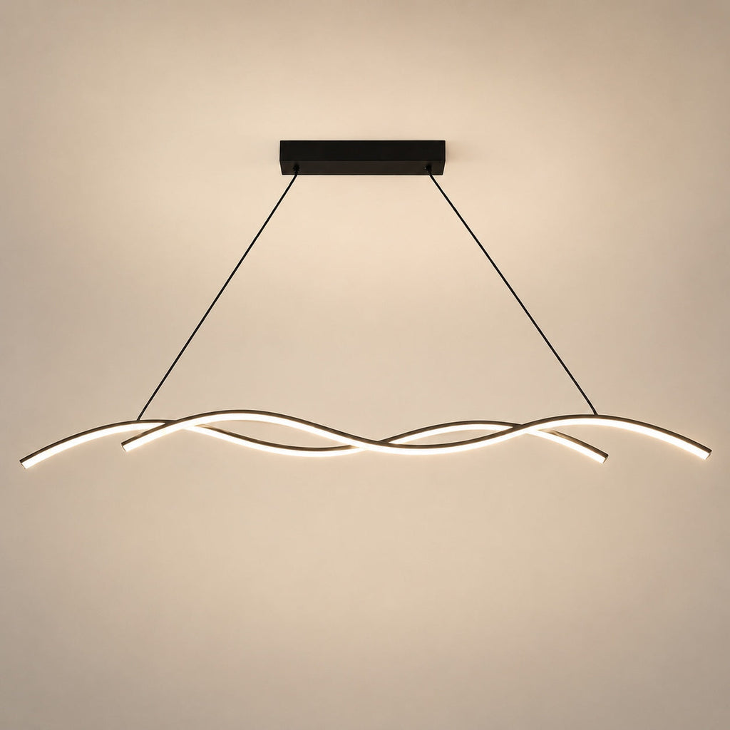 Modern Black Pendant Light Hanging Aluminum Adjustable Dimmable LED for Kitchen Island | ribuella