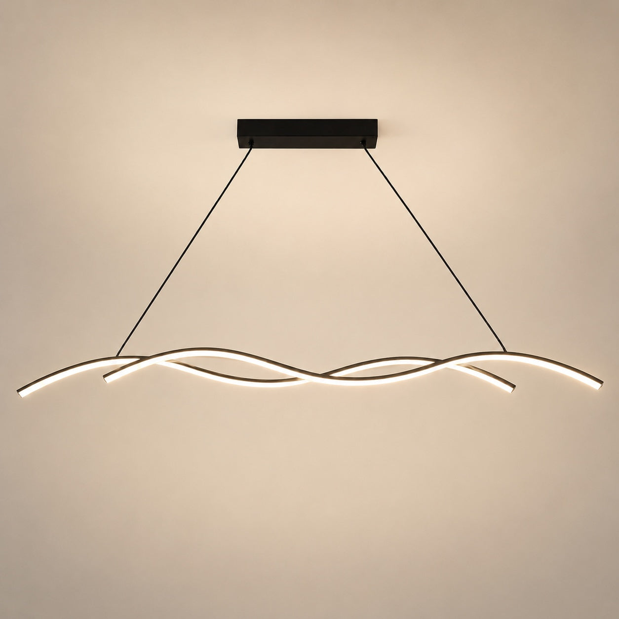Modern Black Pendant Light Hanging Aluminum Adjustable Dimmable LED for Kitchen Island | ribuella