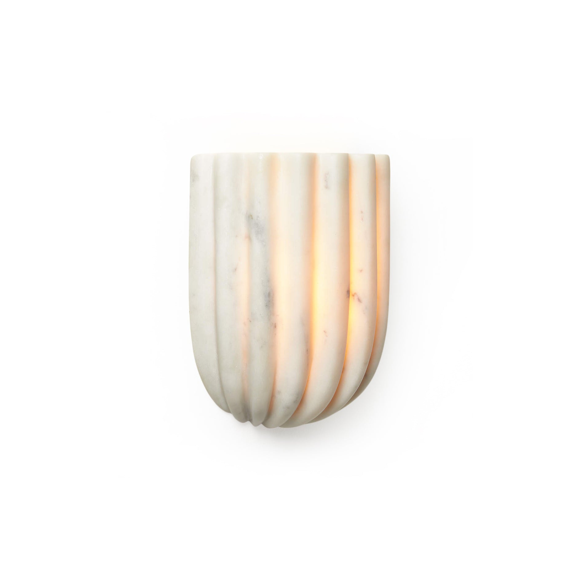 Fluted Glass Wall Lamp - Vertical Ribbed Shade, Warm Ambient Glow