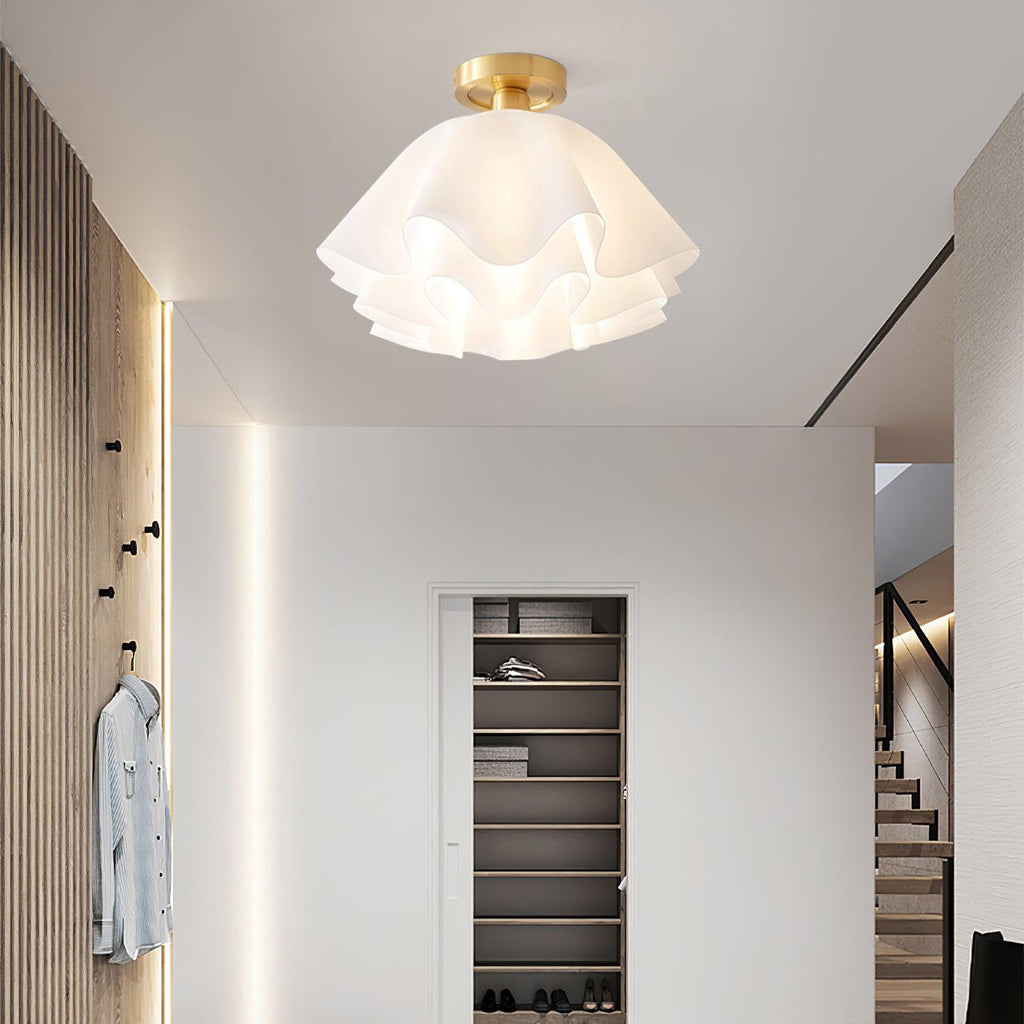 Gailon Contemporary Pleated Drum Ceiling Light Fixture