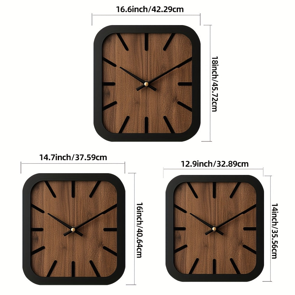 TimberCraft - Artisan Square Wooden Clock with Battery Operation | ribuella
