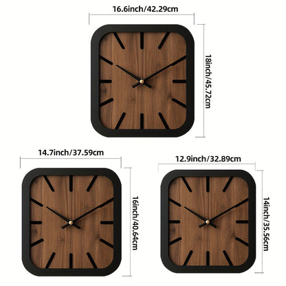 TimberCraft - Artisan Square Wooden Clock with Battery Operation | ribuella