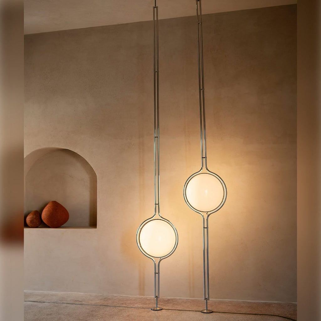 Garrault-Delord Dual Position Lamp, Ceiling Or Floor Stand, Contemporary Frame